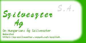 szilveszter ag business card