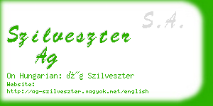 szilveszter ag business card